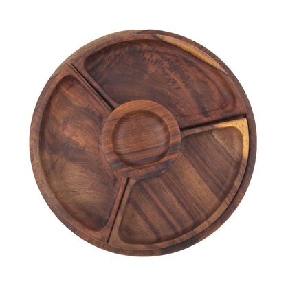 Snack Round Platter w/ sauce bowl - Nile Rose woodcraft