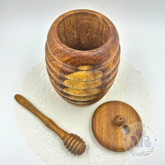Honey Pot w Dipper - Nile Rose Woodcraft