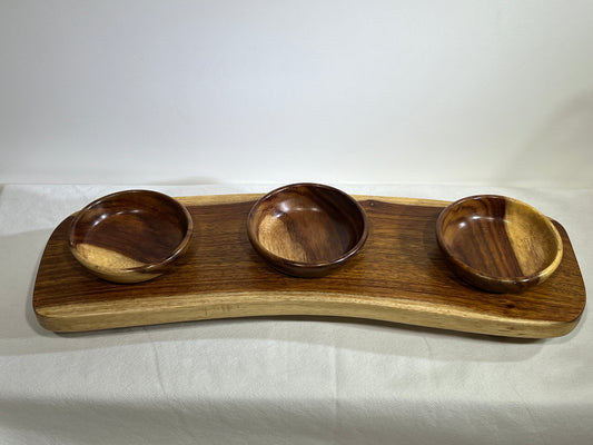 Set of 3 Bowl tray - Nile Rose Woodcraft