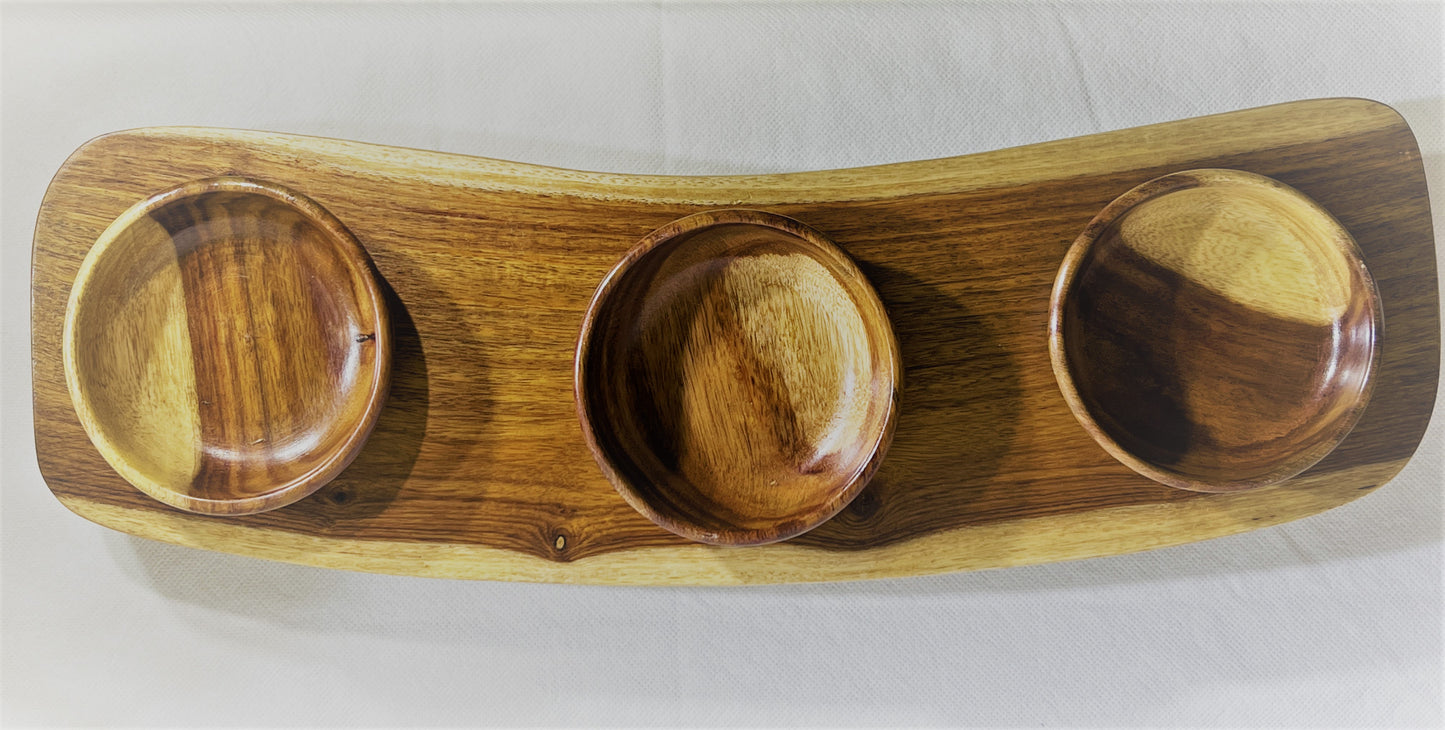 Set of 3 Bowl tray - Nile Rose Woodcraft