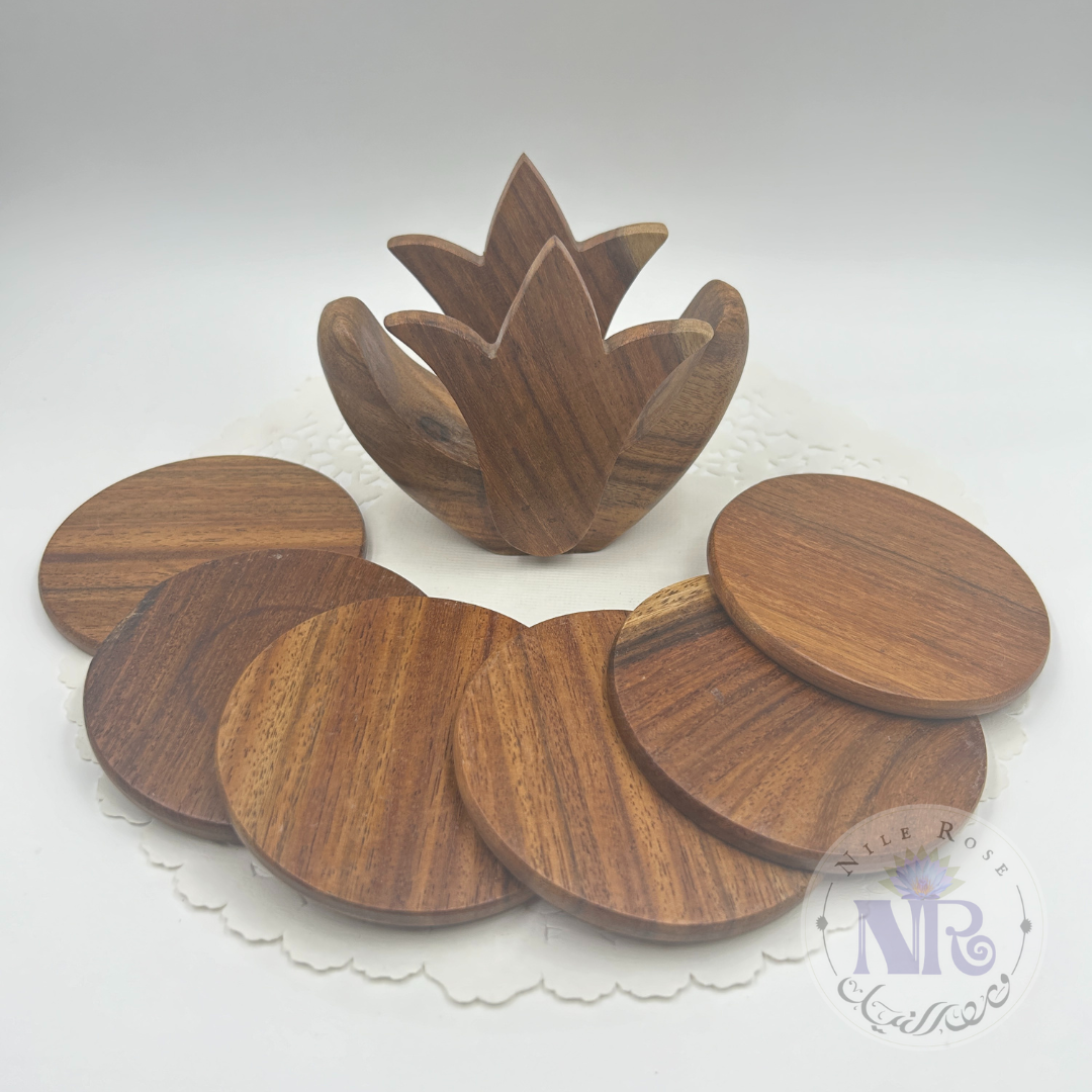 Lotus Coaster Set - Nile Rose Woodcraft