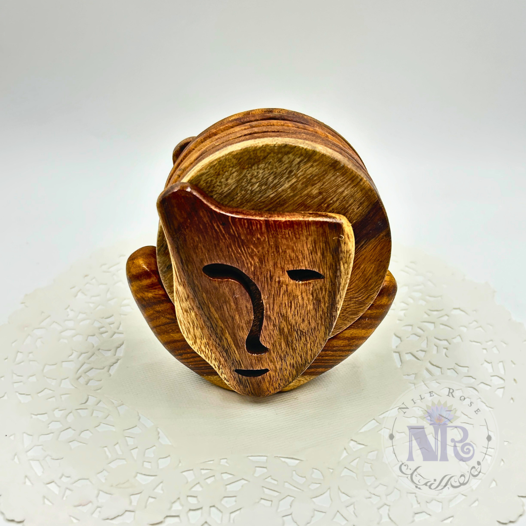 Mask Coaster Set - Nile Rose Woodcraft