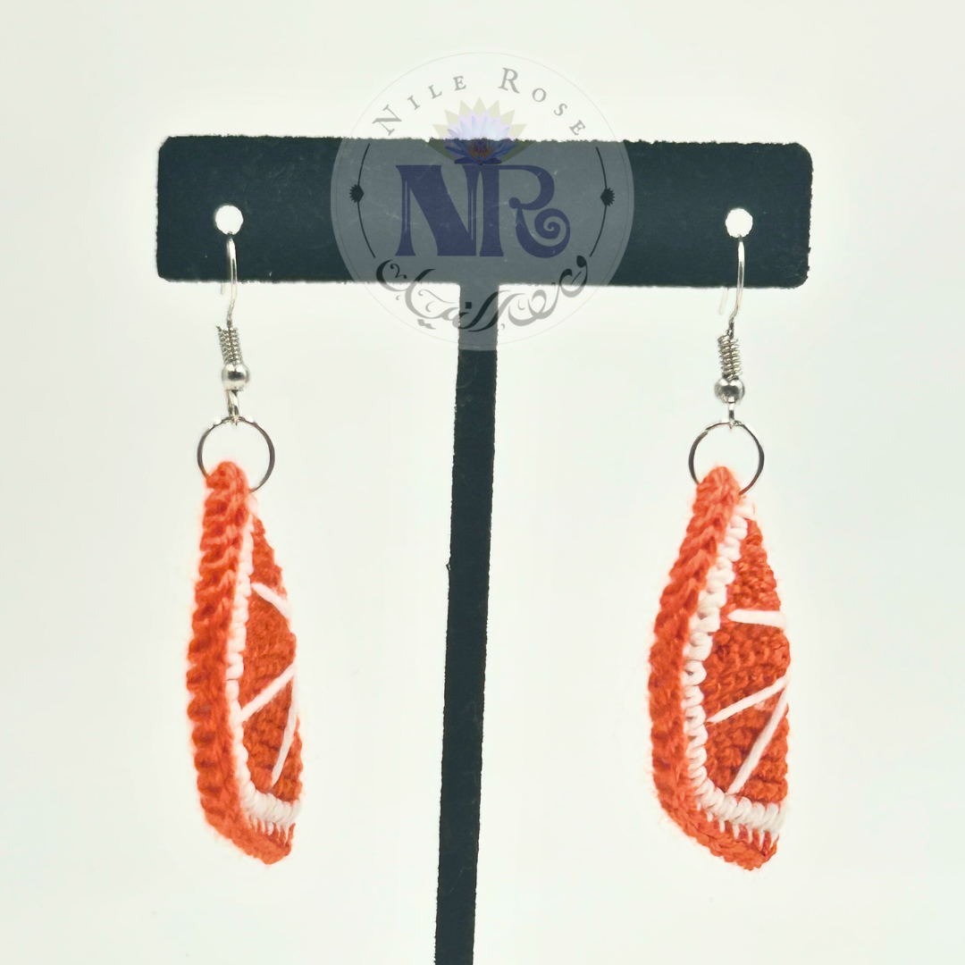 Orange Slice Crochet Earrings