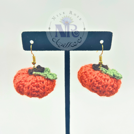 Pumpkin Crochet Earrings