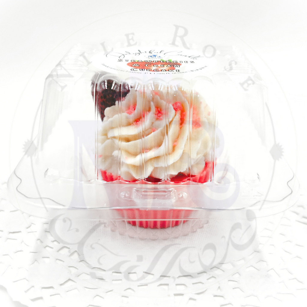 Delightful Strawberries & Cream Cupcake Candle