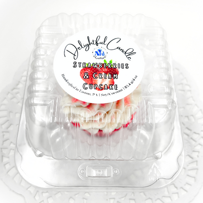 Strawberries & Cream Cupcake - Delightful Candle