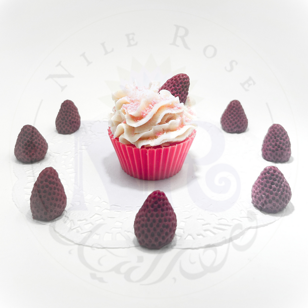 Delightful Strawberries & Cream Cupcake Candle