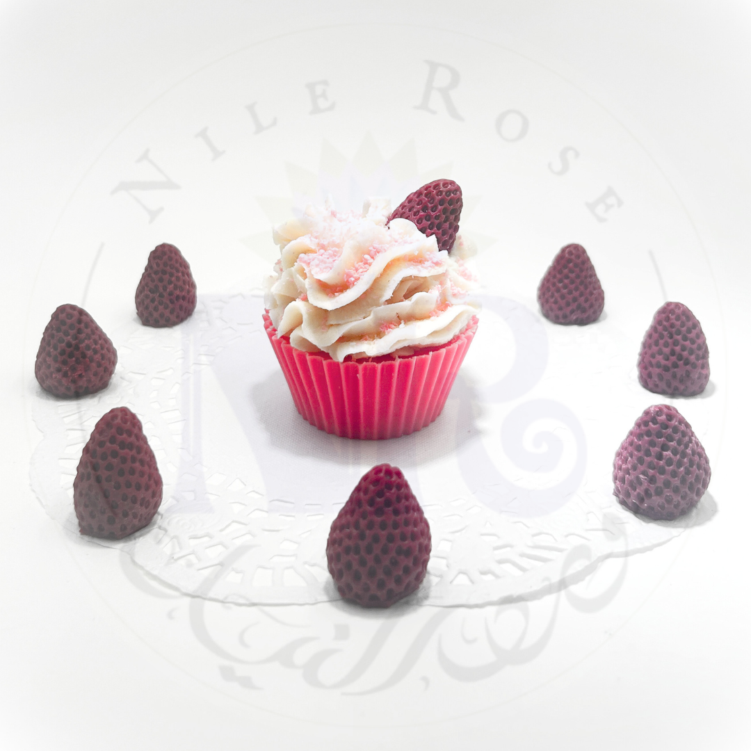 Delightful Strawberries & Cream Cupcake Candle
