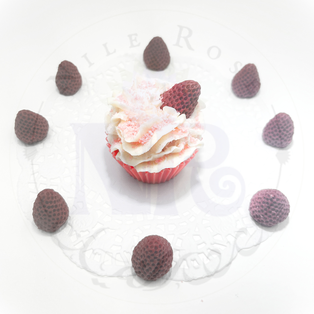 Delightful Strawberries & Cream Cupcake Candle