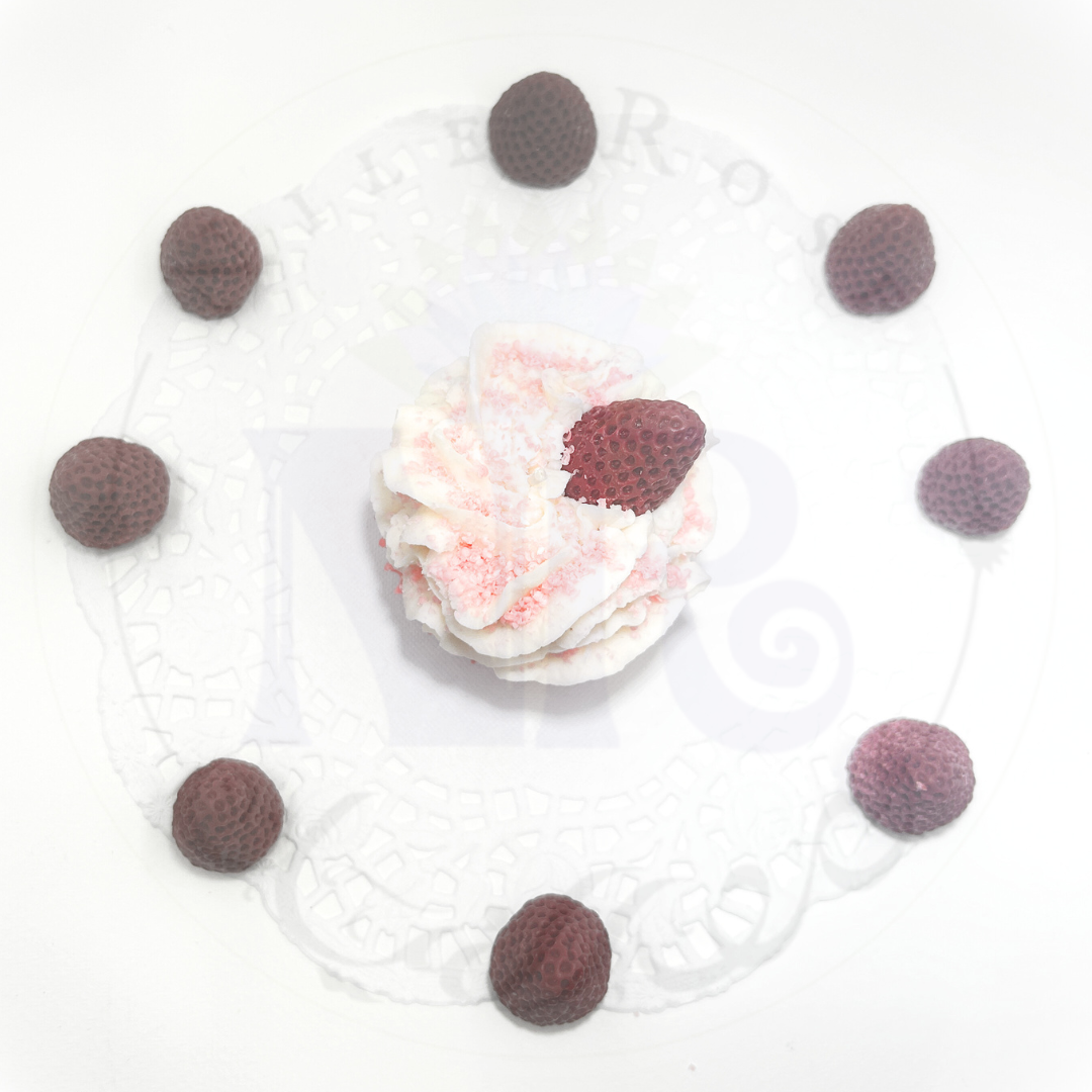 Delightful Strawberries & Cream Cupcake Candle