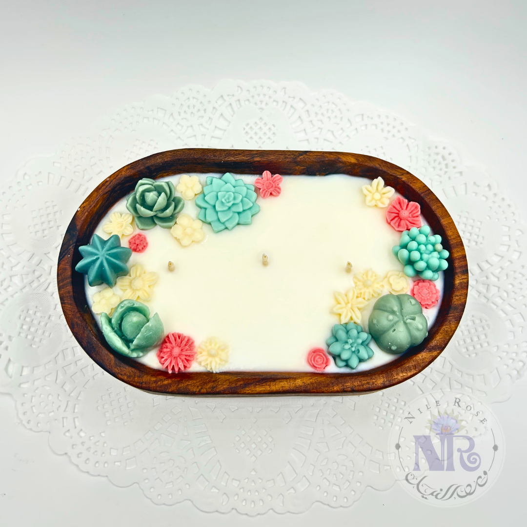 Oval Rosewood Bowl Candle