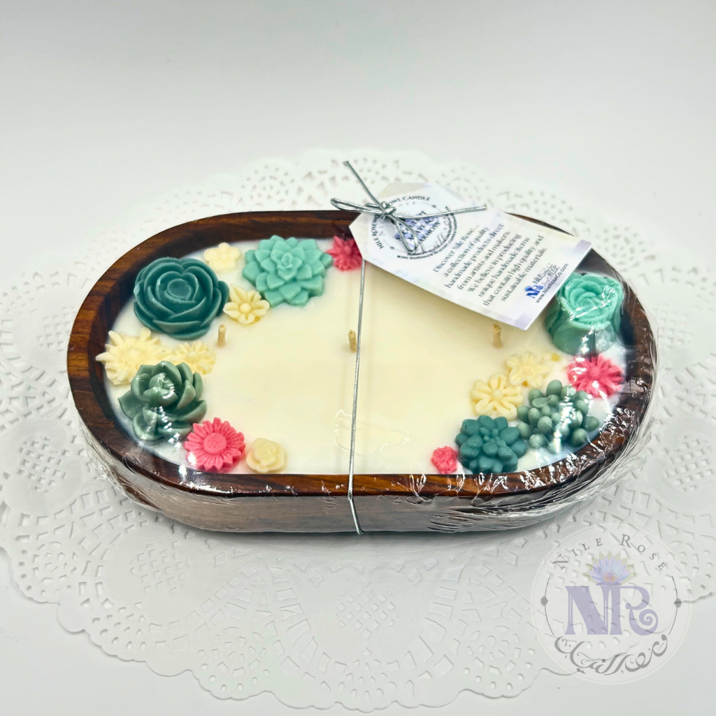 Oval Rosewood Bowl Candle