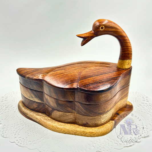 Swan Triple Layer Box - Nile Rose Woodcraft