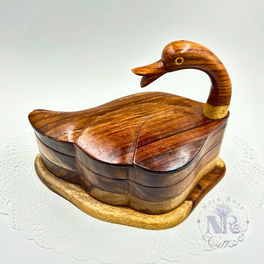 Swan Triple Layer Box - Nile Rose Woodcraft