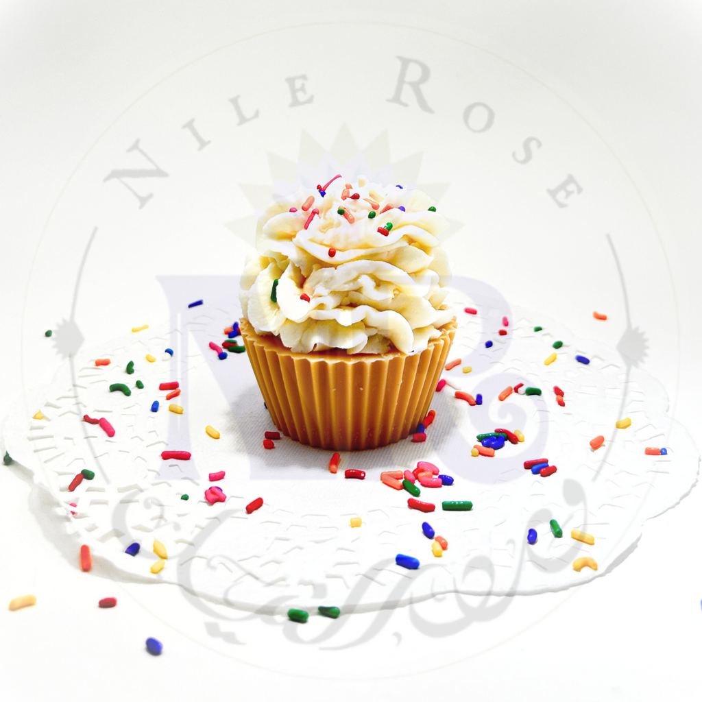 Delightful Vanilla Sprinkles Cupcake Candle
