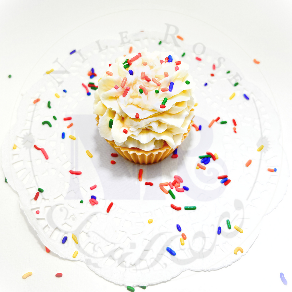 Delightful Vanilla Sprinkles Cupcake Candle