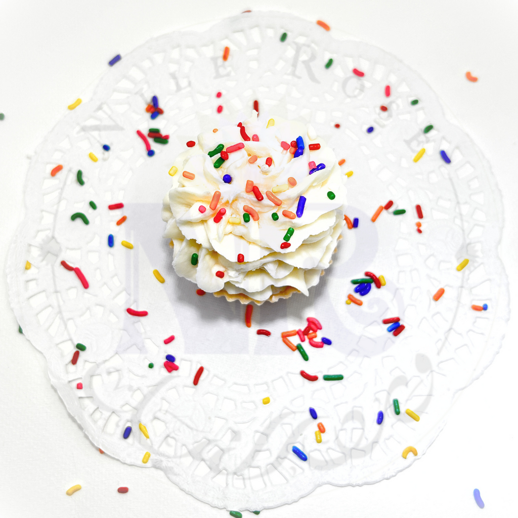 Delightful Vanilla Sprinkles Cupcake Candle