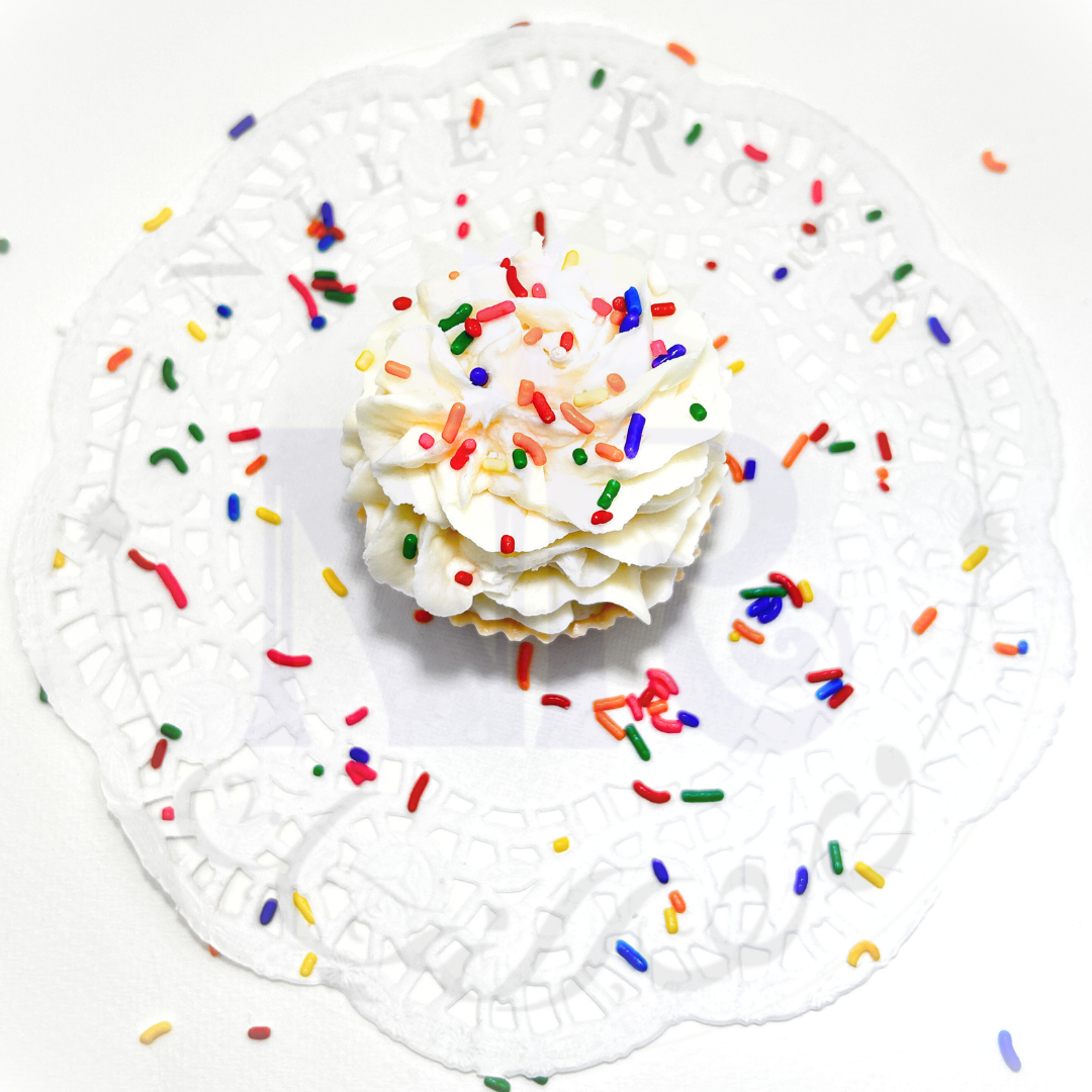 Delightful Vanilla Sprinkles Cupcake Candle