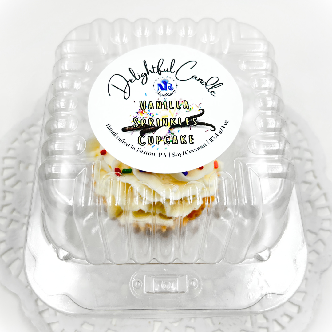 Vanilla Sprinkles Cupcake - Delightful Candle