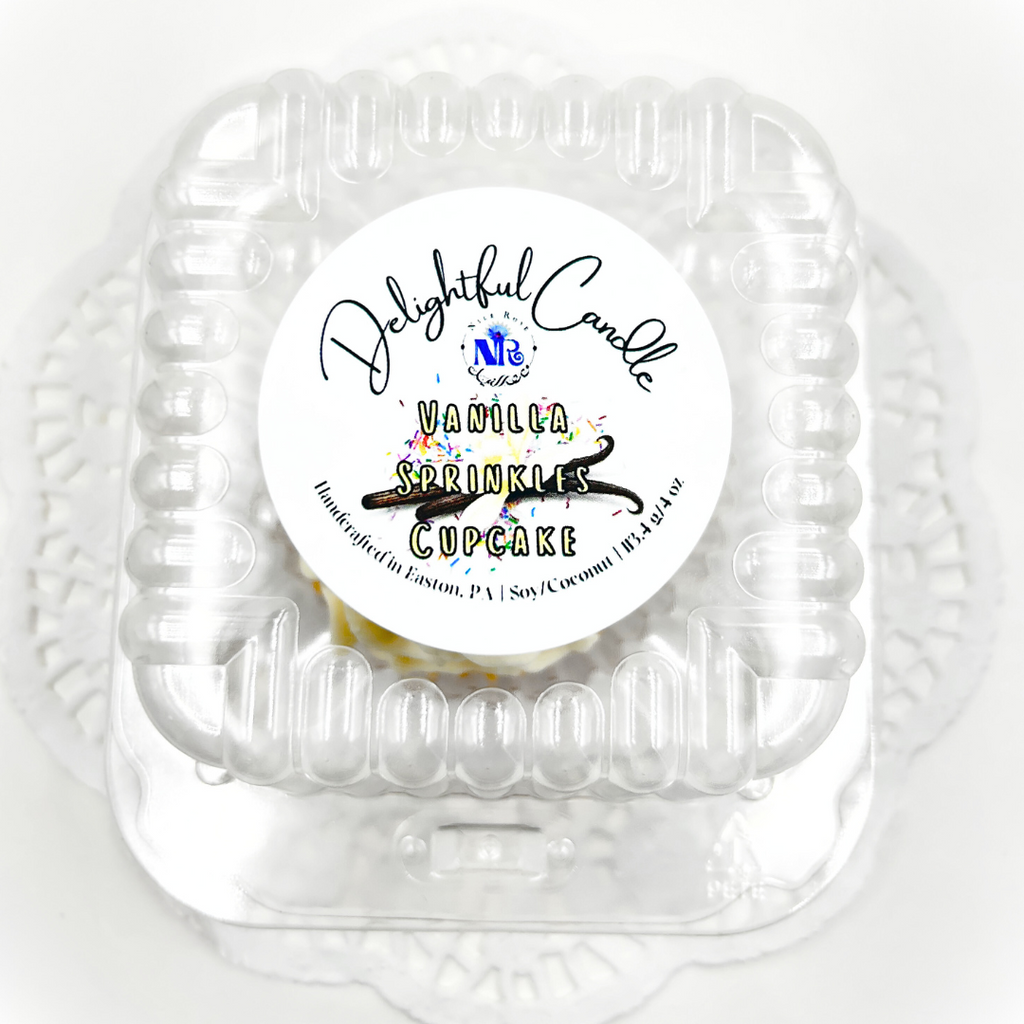 Delightful Vanilla Sprinkles Cupcake Candle