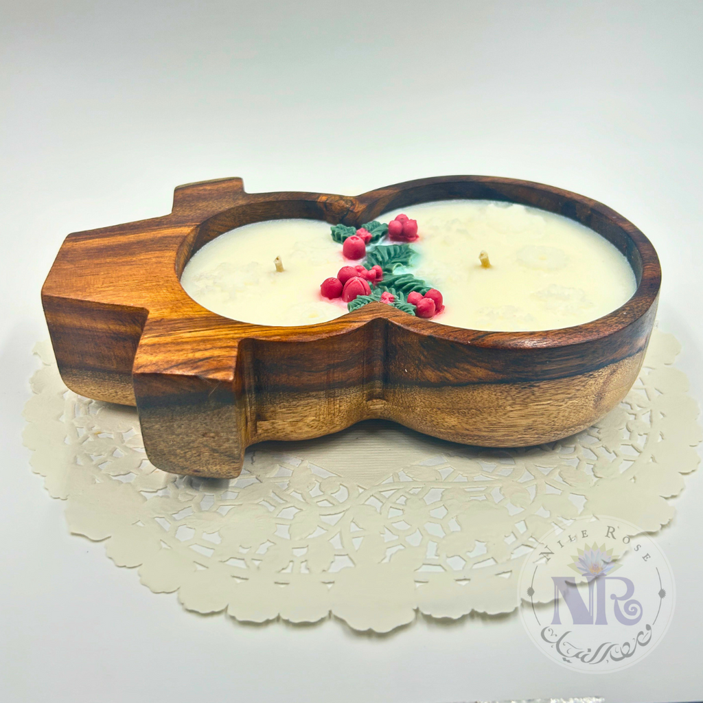 Snowman Rosewood Bowl Candle