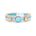 Cork & Ceramic beads handmade bracelet and ring sets