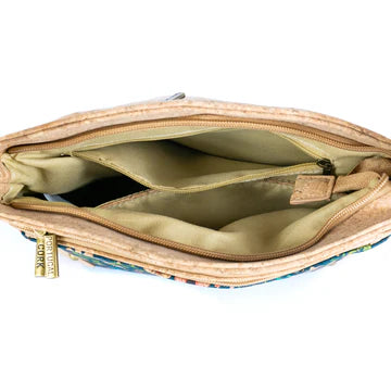 Three-Line Zipper Women's Cork Crossbody Bag