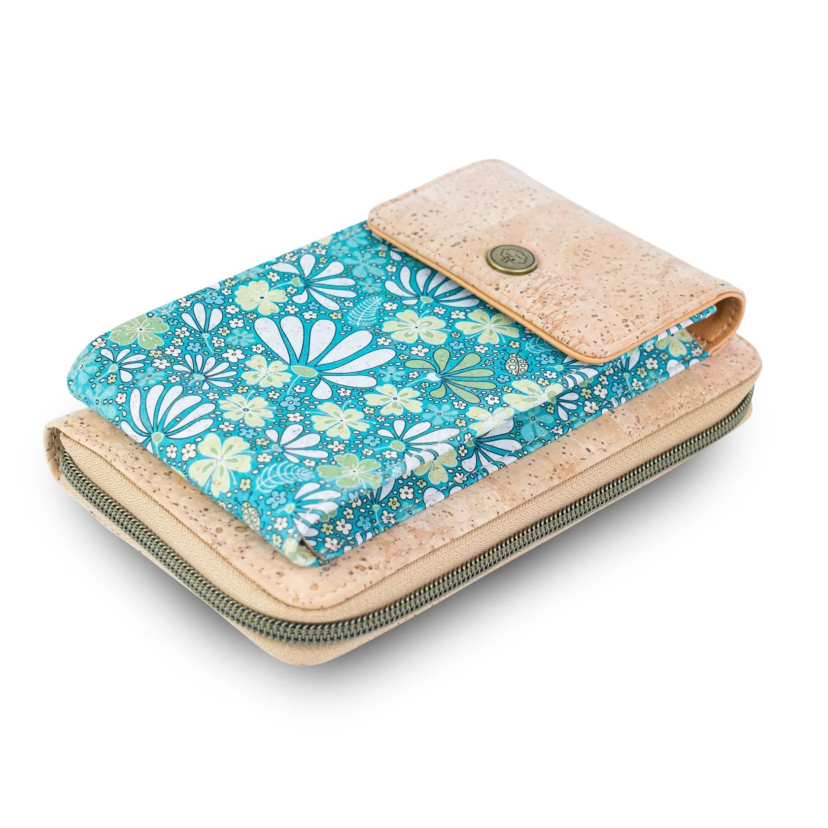 Cork Phone Crossbody Wallet – Floral Print