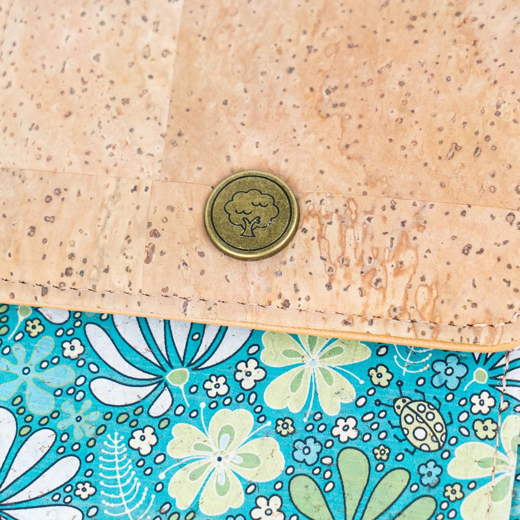 Cork Phone Crossbody Wallet – Floral Print