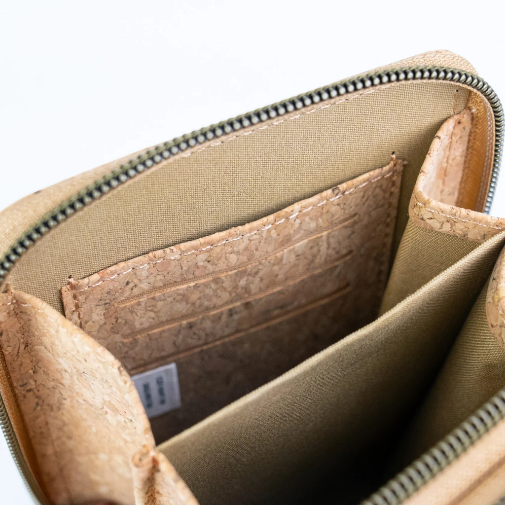 Cork Double Zip Phone Crossbody bag – Floral Print