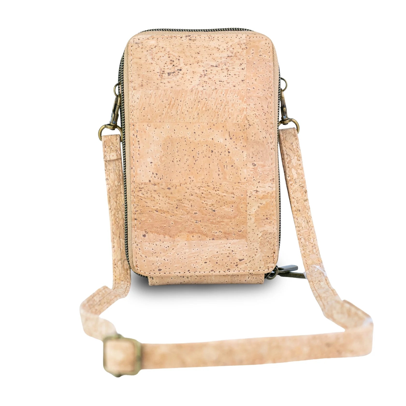 Cork Double Zip Phone Crossbody bag – Floral Print