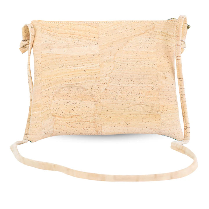 Butterfly & Floral Print Cork Crossbody Bag