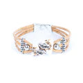 Vintage Leaves & Beads Handmade Cork Bracelet