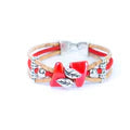 Vintage Original Leaves & Beads Handmade Cork Bracelet