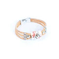 Vintage Leaves & Beads Handmade Cork Bracelet