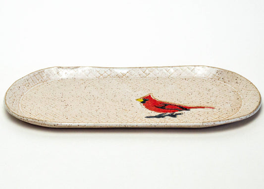Red Cardinal Ceramic Platter