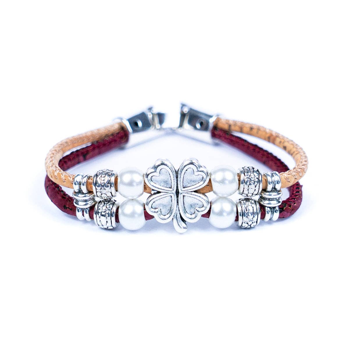Flower Dual Color cork handmade Bracelet