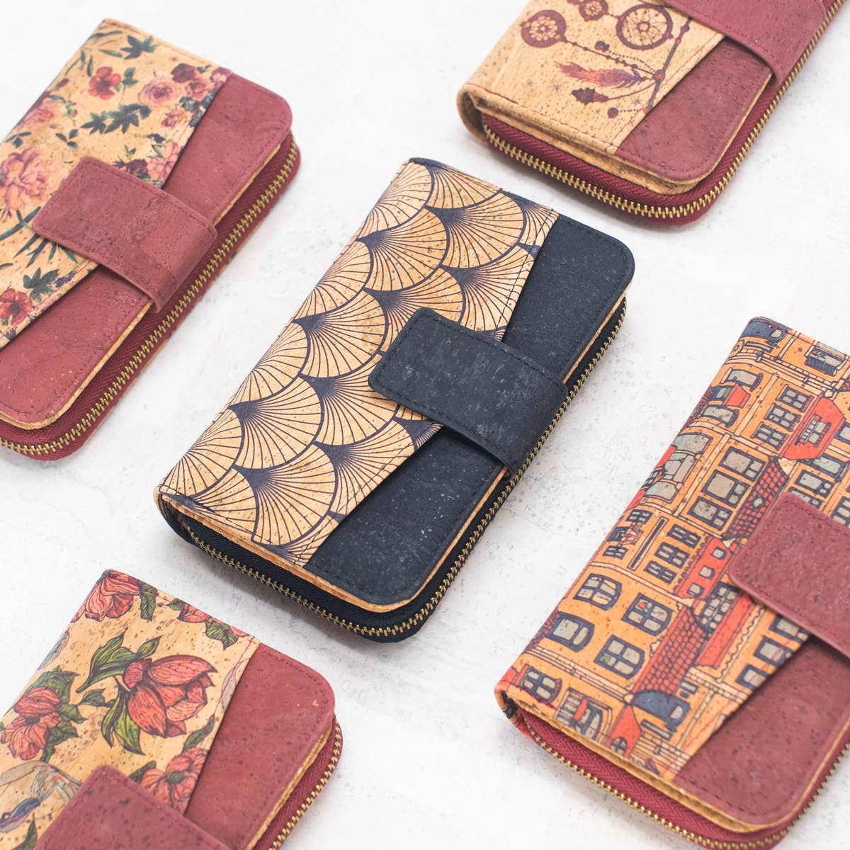 Red Cork Printed Cardholder Wallet