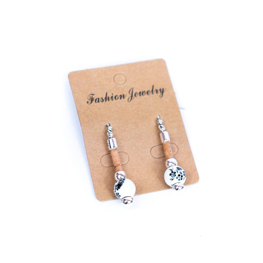 Ceramic beads & Cork handmade earrings
