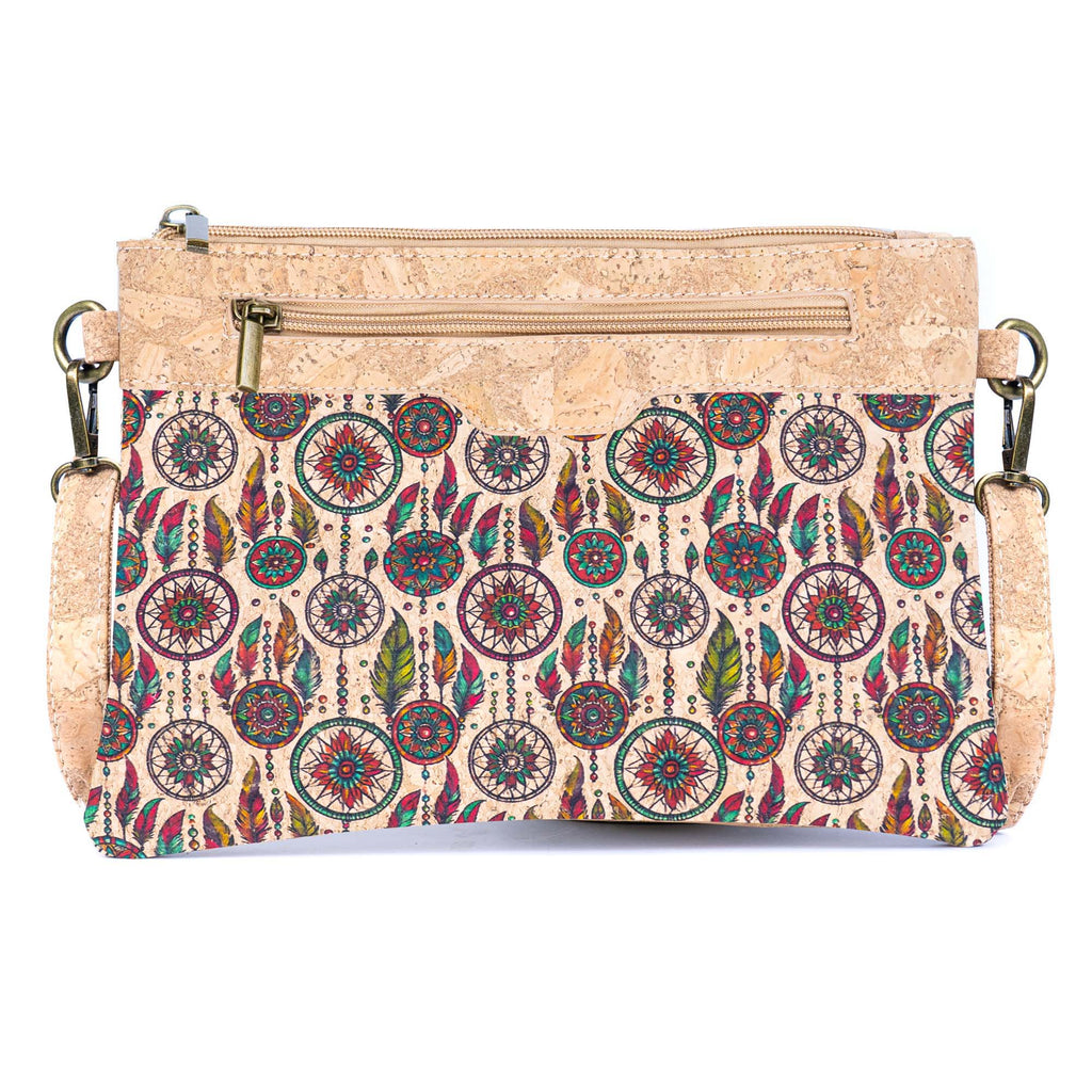 Printed Natural Cork Crossbody Bag & Clutch