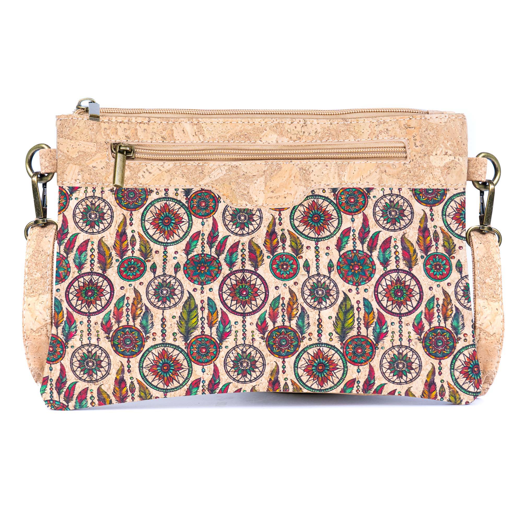 Printed Natural Cork Crossbody Bag & Clutch