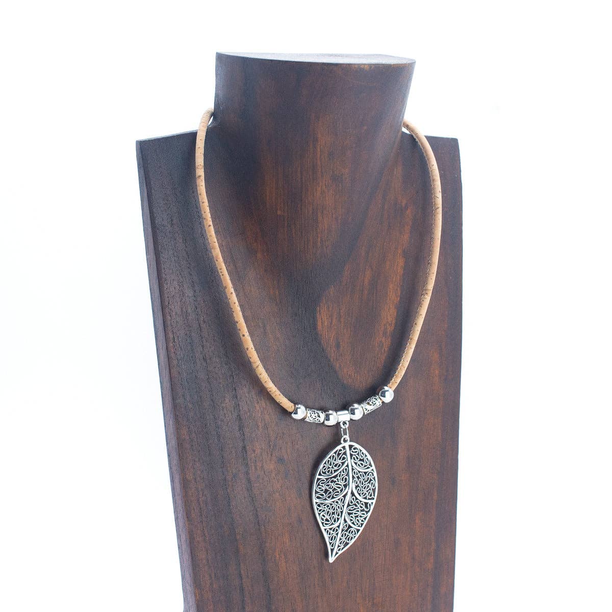 Leaves of handmade Cork Necklace