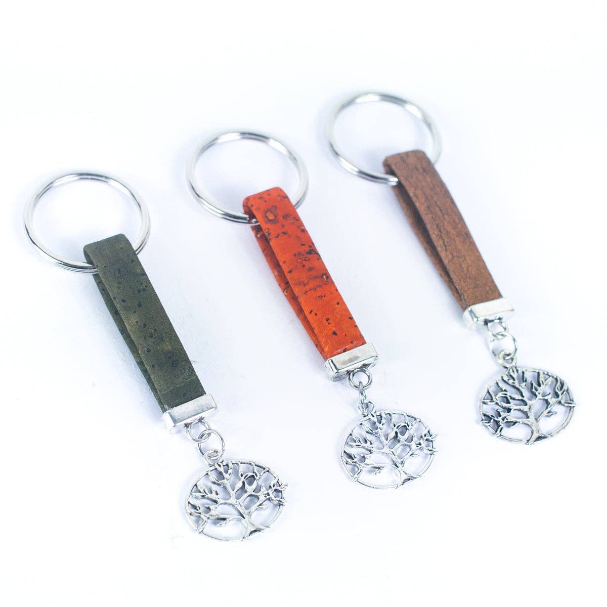 Tree Pendant Handmade Cork Keychain