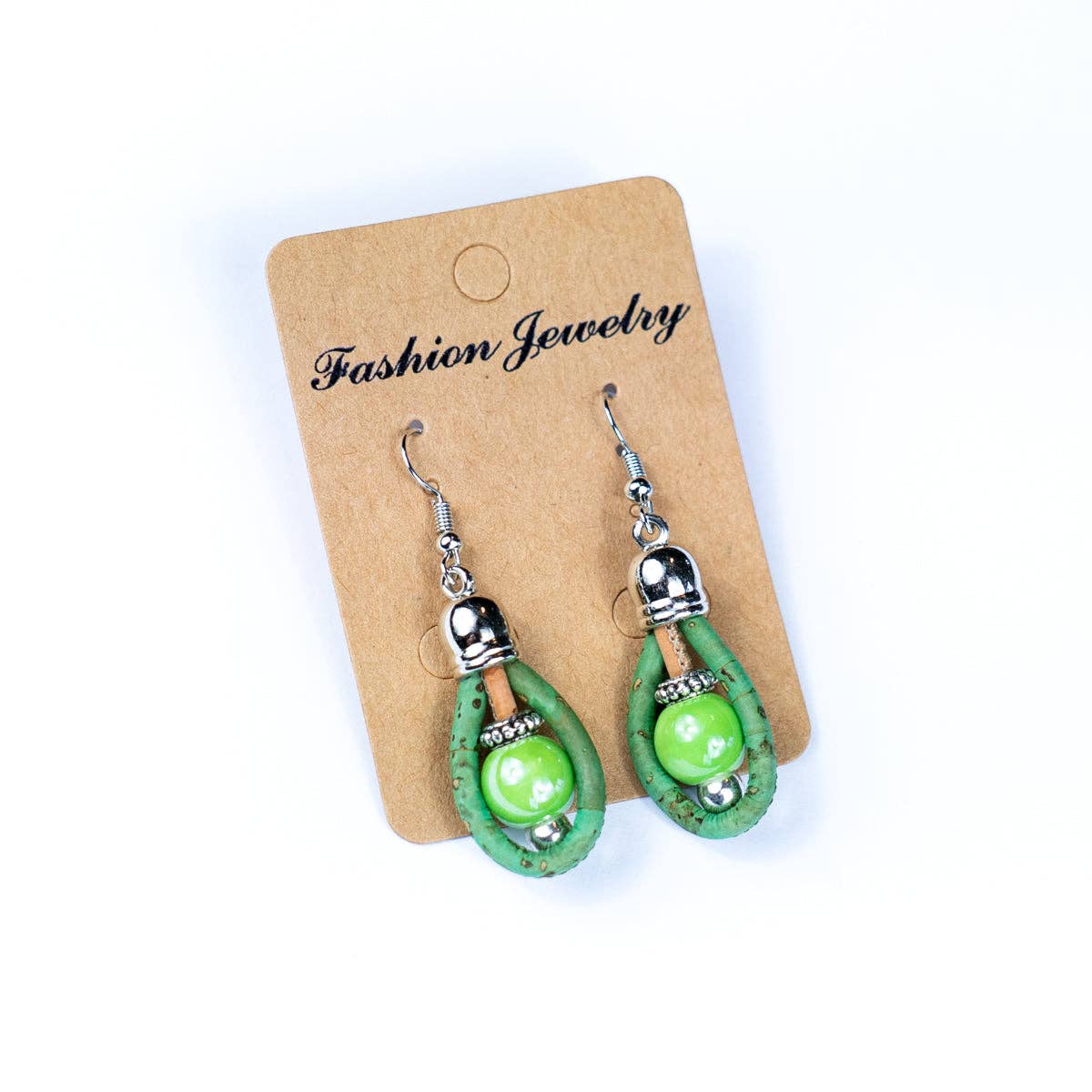 Beads & Colorful cork handmade earrings