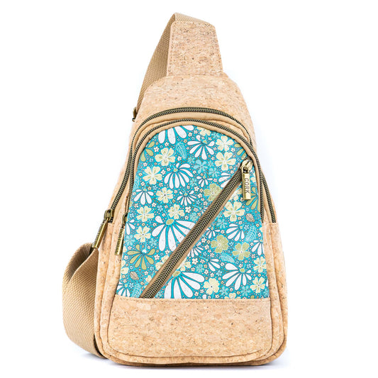 Cork Sling Bag with Printed Front Panel