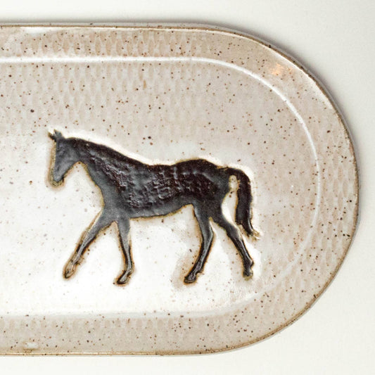 Brown Horse Ceramic Platter