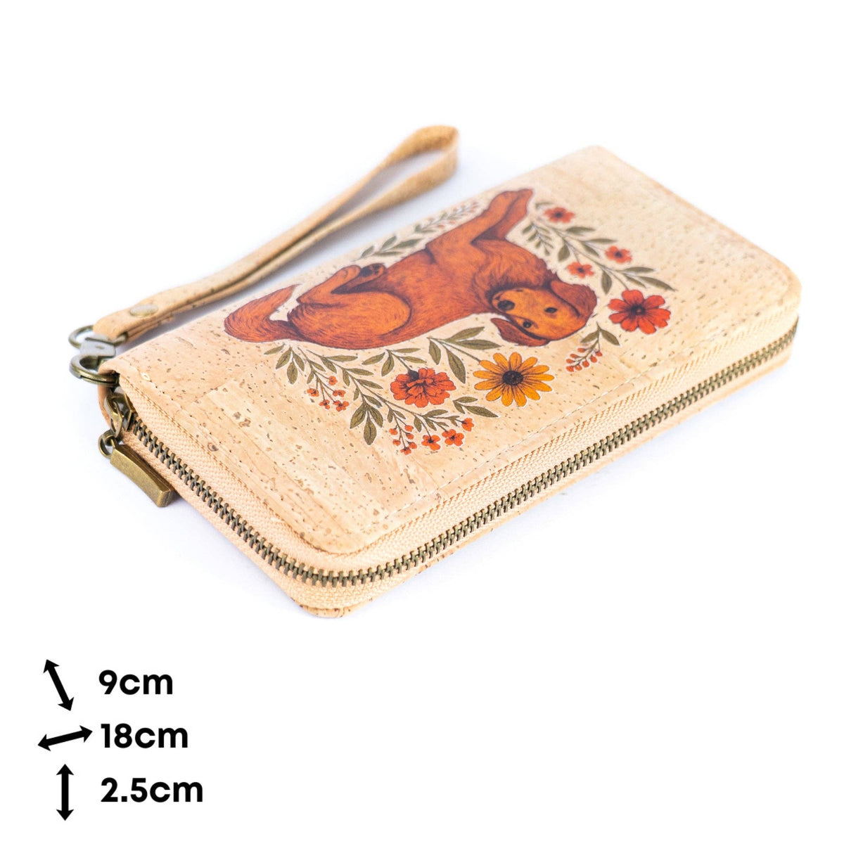 Animal Floral Design Cork Wallet
