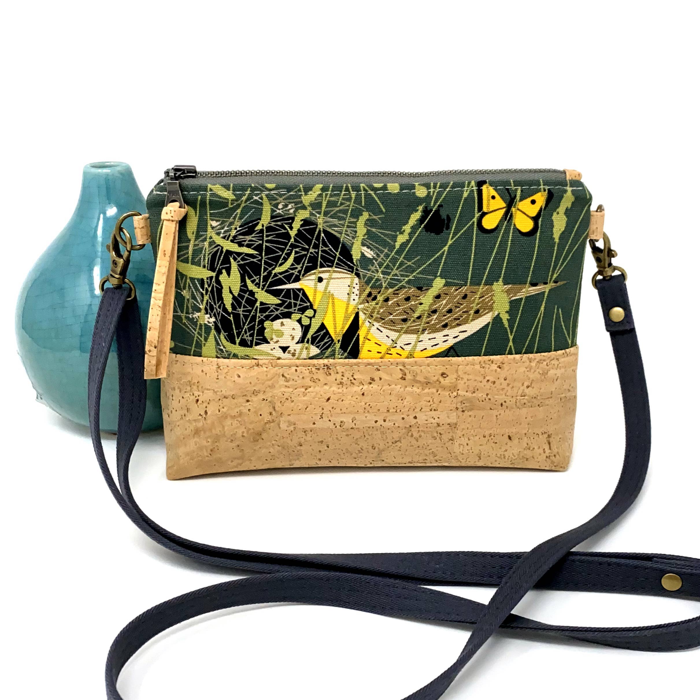 Eastern Meadowlark Organic Cotton & Cork Crossbody