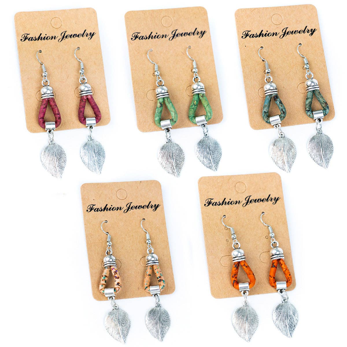 Cork & Leaves Earrings for Women