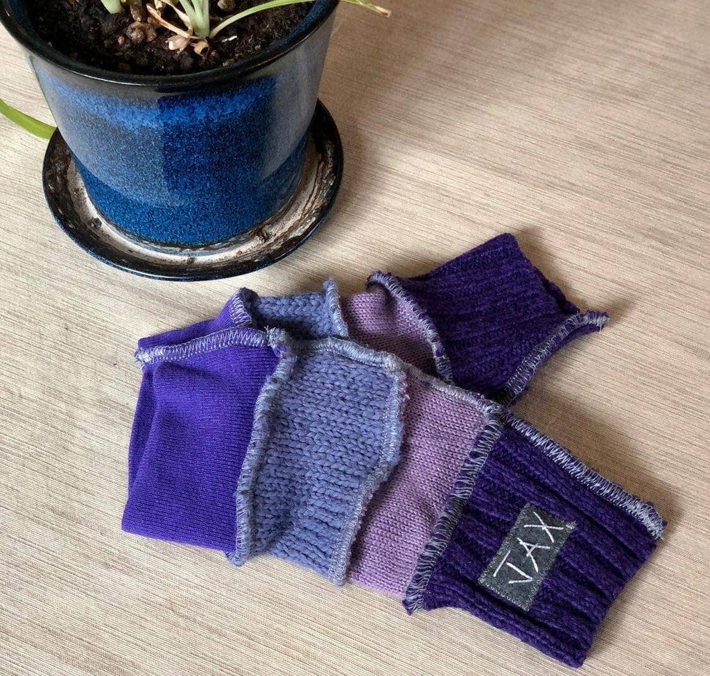 Fingerless Gloves Solid Color(s) rainbow Upcycled from sweaters